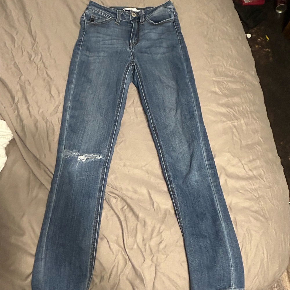 KanCan Women's Straight Leg Blue Jeans